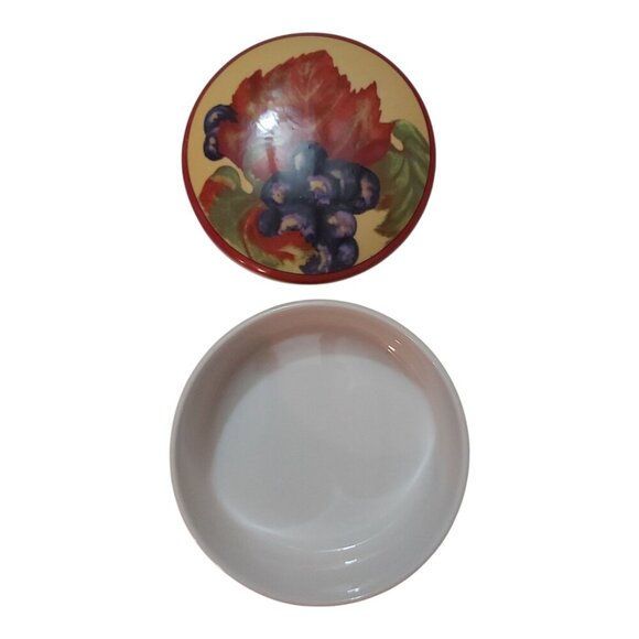 Set of 4 BIA Vendange Saucer Plates with Grape Leaf Motif - Picture 2 of 8